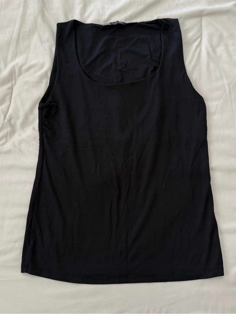 Zara Classic Black Women's Scoop Neck Tank Top size L
